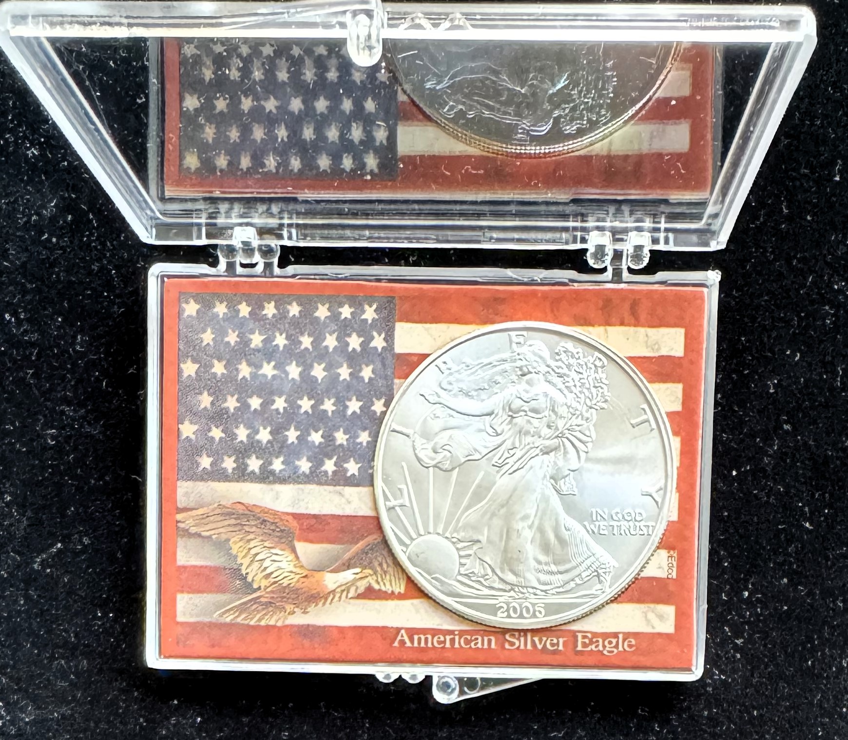 2006 1oz .999 SILVER AMERICAN EAGLE $1 DOLLAR COIN, UNBLEMISHED UNC GEM IN A CASE