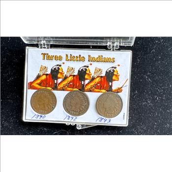 THREE LITTLE INDIANS SET, QUALITY INDIAN HEAD PENNIES IN A CASE