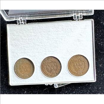 THREE LITTLE INDIANS SET, QUALITY INDIAN HEAD PENNIES IN A CASE