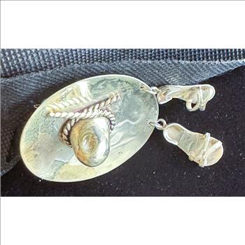 ANTIQUE ESTATE SIGNED, STAMPED MEXICO .925 STERLING SILVER SOMBRERO (2