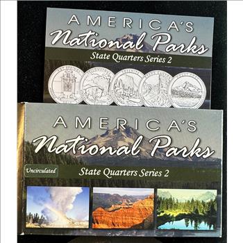 2010 U.S. MINT ORIGINAL COMPLETE SEALED DISPLAY PKG, AMERICA'S NATIONAL PARKS (10 BU) STATE QUARTERS SERIES 2 , P & D MINTS, COA