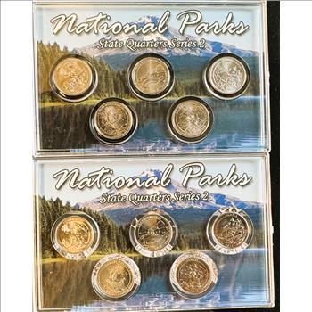 2012 U.S. MINT ORIGINAL COMPLETE SEALED DISPLAY PKG, AMERICA'S NATIONAL PARKS (10 BU) STATE QUARTERS SERIES 2 , P & D MINTS, COA