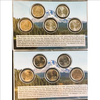 2012 U.S. MINT ORIGINAL COMPLETE SEALED DISPLAY PKG, AMERICA'S NATIONAL PARKS (10 BU) STATE QUARTERS SERIES 2 , P & D MINTS, COA