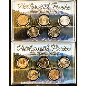 2013 U.S. MINT ORIGINAL COMPLETE SEALED DISPLAY PKG, AMERICA'S NATIONAL PARKS (10 BU) STATE QUARTERS SERIES 2, P & D MINTS, COA