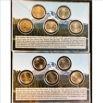 2013 U.S. MINT ORIGINAL COMPLETE SEALED DISPLAY PKG, AMERICA'S NATIONAL PARKS (10 BU) STATE QUARTERS SERIES 2, P & D MINTS, COA