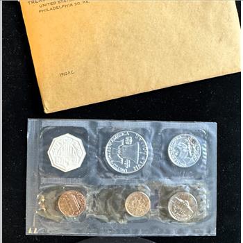 1962 U.S. MINT SILVER BU 5 COIN SET IN SEALED OGP