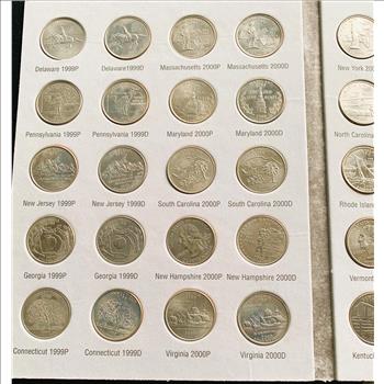 RARE FIND, STATE QUARTERS COMPLETE COLLECTION 1999-2003 VOLUME 1, LIKE NEW BOOK, 50 BRIGHT SHINY UNCIRCULATED COINS