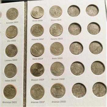 RARE FIND, STATE QUARTERS COMPLETE COLLECTION 1999-2003 VOLUME 1, LIKE NEW BOOK, 50 BRIGHT SHINY UNCIRCULATED COINS