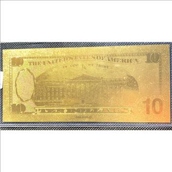 7 PCS COMPLETE SET 24 K GOLD PLATED BILLS $1, $2 $5 , $10, $20, $50, $100 CRISP GOLD FOIL