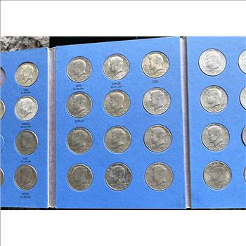 1964 - KENNEDY HALF DOLLAR COIN COLLECTION, 4 SILVER & 29 OTHER QUALITY COINS, IN A WHITMAN BOOK