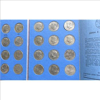 1964 - KENNEDY HALF DOLLAR COIN COLLECTION, 4 SILVER & 29 OTHER QUALITY COINS, IN A WHITMAN BOOK
