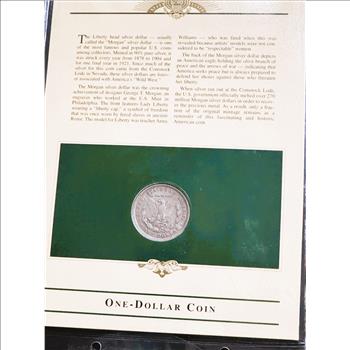 U.S. COINS & STAMPS 1921 MORGAN SILVER $1 DOLLAR COIN & STAMP COLLECTOR SET