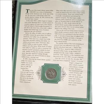 U.S. COINS & STAMPS 1876 SEATED LIBERTY QUARTER SILVER COIN & STAMP COLLECTOR SET