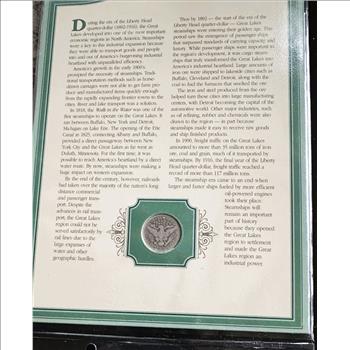 U.S. COINS & STAMPS 1909-S BARBER QUARTER SILVER COIN & STAMP COLLECTOR SET