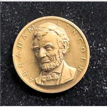 ABRAHAM LINCOLN BRONZE HIGH RELIEF UNC MEDAL , METALLIC ART CO, LIKE NEW IN ORIG BOX