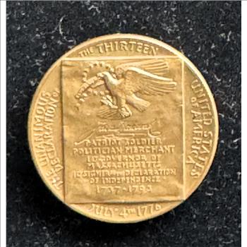 JOHN HANCOCK BRONZE HIGH RELIEF UNC MEDAL , METALLIC ART CO, LIKE NEW IN ORIG BOX