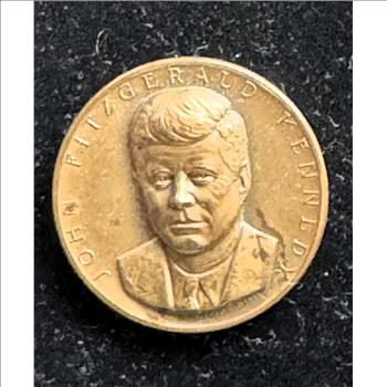JOHN F KENNEDY BRONZE HIGH RELIEF UNC MEDAL , METALLIC ART CO, LIKE NEW IN ORIG BOX