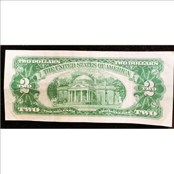 UNITED STATES NOTE, SERIES 1963 A $2 DOLLAR, RED SEAL, LOW SERIAL NUMBER, AU CRISP  IN SLEVE