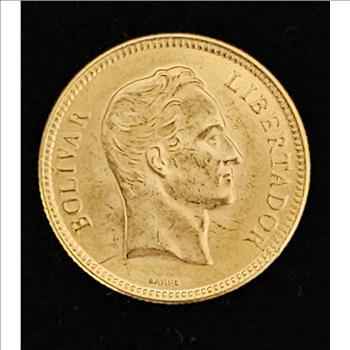 GOLD VENEZUELA 1930 10 BOLIVARES BRILLIANT UNCIRCULATED .900 FINE GOLD