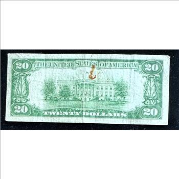1928 SERIES $20 DOLLAR SAN FRANCISCO FEDERAL RESERVE NOTE GREEN SEAL IN A SLEVE