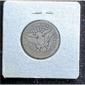 1915-D SILVER BARBER QUARTER COIN
