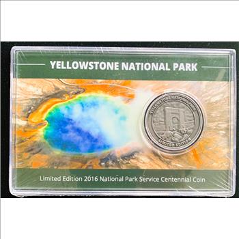 2016 YELLOWSTONE LIMITED EDITION NATIONAL PARK SERVICE COIN, ORIG SEALED CASE