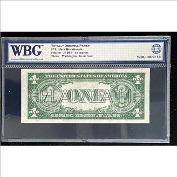 1935 A SERIES HAWAII EMERGENCY WW II NOTE, $1 DOLLAR SILVER CERTIFICATE, RED SEAL, HIGH GRADED WBG 65 TOP UNCIRCULATED GEM