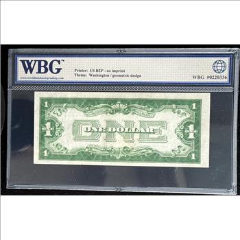 1934 SERIES $1 DOLLAR SILVER CERTIFICATE FUNNYBACK, HIGH GRADED WBG 63 UNCIRCULATED CHOICE