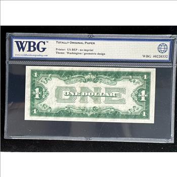 1928 SERIES $1 DOLLAR SILVER CERTIFICATE FUNNYBACK, HIGH GRADED WBG 66 TOP UNCIRCULATED GEM