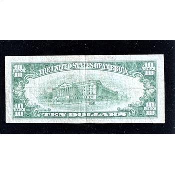 1950 B SERIES $10 FEDERAL RESERVE NOTE, CLEVELAND, LIGHT GREEN SEAL, IN A SLEVE