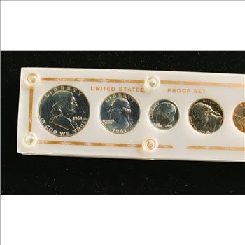 1961 U.S. PROOF HIGH GRADE SILVER COINS (5) RARE IN ORIG US MINT HARD SLAB, UNBLEMISHED BEAUTIES