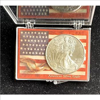 2017 1oz .999 FINE AMERICAN SILVER EAGLE $1 DOLLAR, UNCIRCULATED COIN IN A CASE