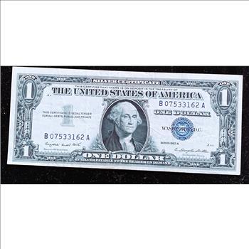 SILVER CERTIFICATE SERIES 1957 A, ONE DOLLAR NOTE, REALLY NICE IN SLEVE