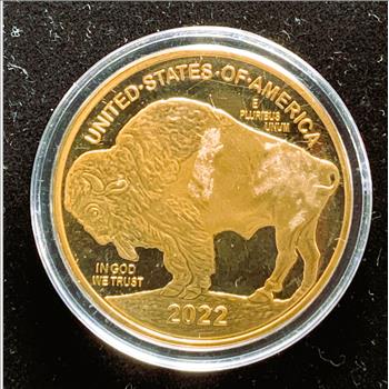 2022 GOLD PLATED BU PROOF AMERICA BUFFALO COIN