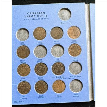 1858-1920 LARGE CENT CANADIAN INCOMPLETE COLLECTION, NICE QUALITY COINS IN A WHITMAN BOOK