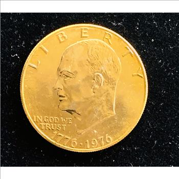 1976 BICENTENNIAL EISENHOWER UNCIRCULATED DOLLAR GOLD LAYERED COIN