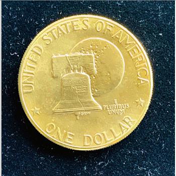 1976 BICENTENNIAL EISENHOWER UNCIRCULATED DOLLAR GOLD LAYERED COIN