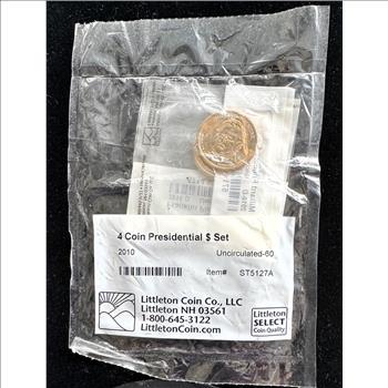 LITTLETON UNC -60 4 COIN GOLDEN $ DOLLARS PRESIDENTIAL SET IN ORIG SEALED PKGS