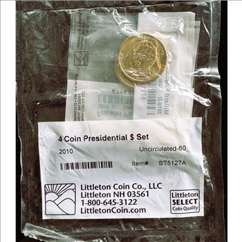 LITTLETON UNC -60 4 COIN GOLDEN $ DOLLARS PRESIDENTIAL SET IN ORIG SEALED PKGS