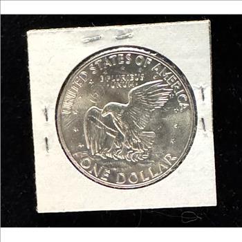 1974-S SILVER EISENHOWER $1 DOLLAR, BRIGHT SHINY UNC GEM COIN, HOLDER DISTORTS PHOTO