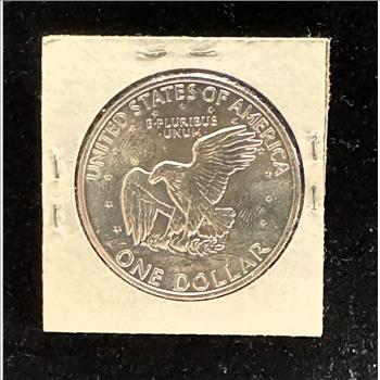 1972-S SILVER EISENHOWER $1 DOLLAR, BRIGHT SHINY UNC GEM COIN, HOLDER DISTORTS PHOTO
