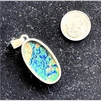 ,925 STERLING SILVER PENDANT WITH A BEAUTY NATURAL  AUSTRAILIAN OPAL STONE