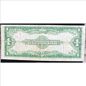 1923 SERIES $1 DOLLAR LARGE HORSEBLANKET SILVER CERTIFICATE, BLUE SEAL IN A SLEVE