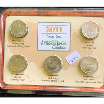 2011 YEAR SET, AMERICA'S NATIONAL PARK QUARTERS, 5 COINS ANNUAL ISSUE, BU IN SEALED PKG