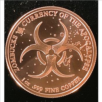 1oz .999 FINE COPPER ROUND COIN 