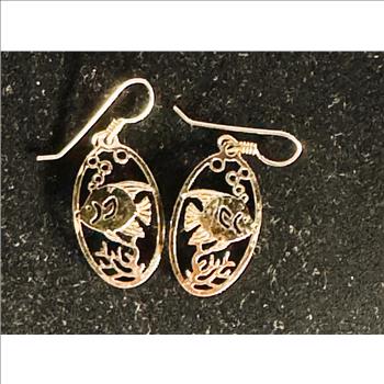 WILL BYRDE GOLD LAYERED HIGHLY POLISHED HANDCRAFTED DANGLE EARRINGS, BEAUTIES, LIKE NEW NEVER WORN FISH