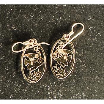 WILL BYRDE GOLD LAYERED HIGHLY POLISHED HANDCRAFTED DANGLE EARRINGS, BEAUTIES, LIKE NEW NEVER WORN FISH