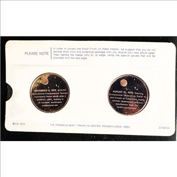VINTAGE FRANKIN MINT AMERICA IN SPACE PROOF POLISHED OAO III AND TRANSIT UNBLEMISHED COINS IN FILM SEALED ORIG PKG