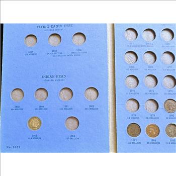 1857-1909 INDIAN HEAD CENT INCOMPLETE COIN COLLECTION IN A WHITMAN BOOK