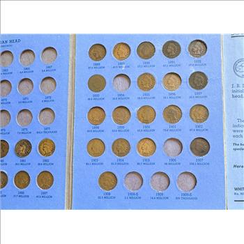 1857-1909 INDIAN HEAD CENT INCOMPLETE COIN COLLECTION IN A WHITMAN BOOK